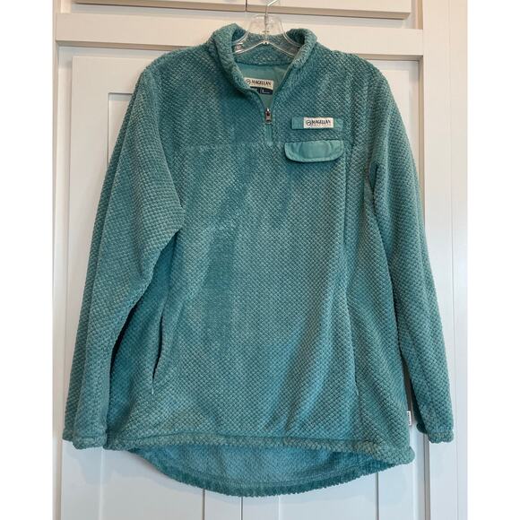 Magellan Outdoors teal classic fit 1/4 zip Textured Fleece pullover Large - Picture 1 of 11